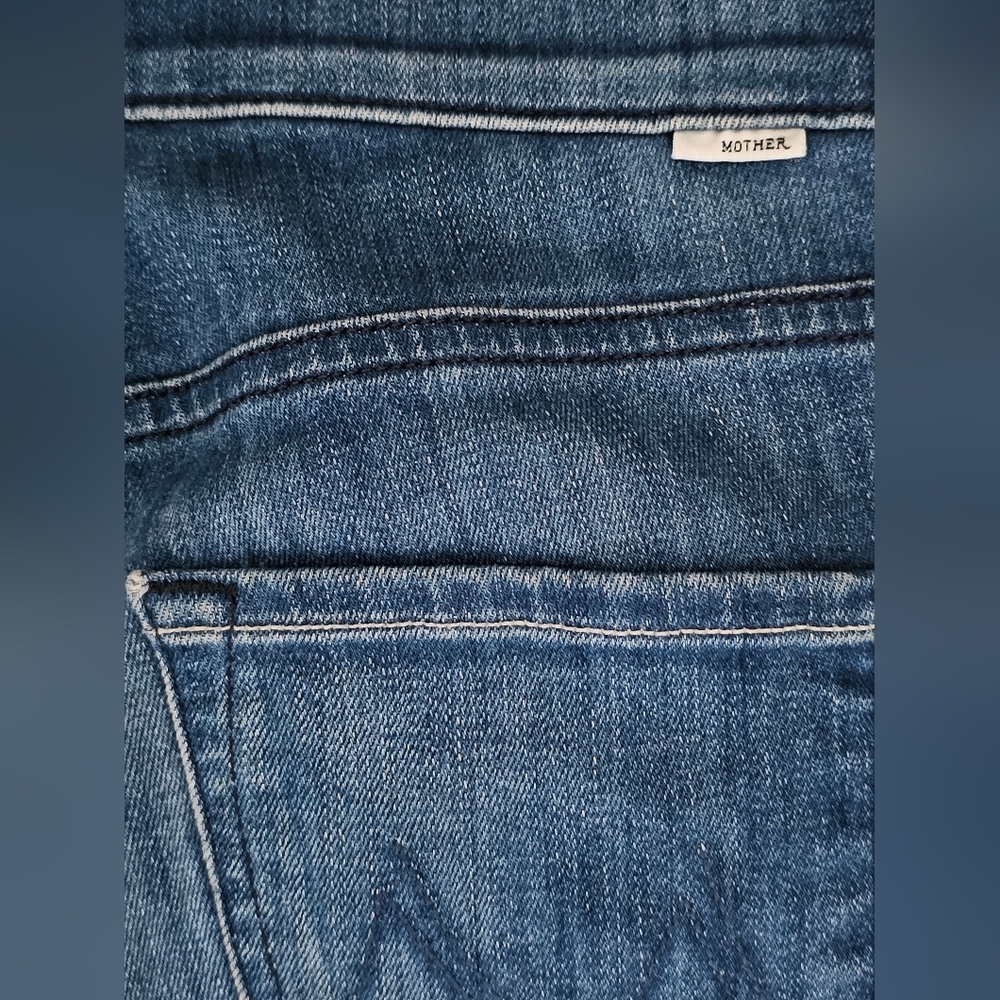 MOTHER The Mid Rise Dazzler Crop Fray ' Squeeze It ' Women's Jeans Size 26 - Picture 8 of 12